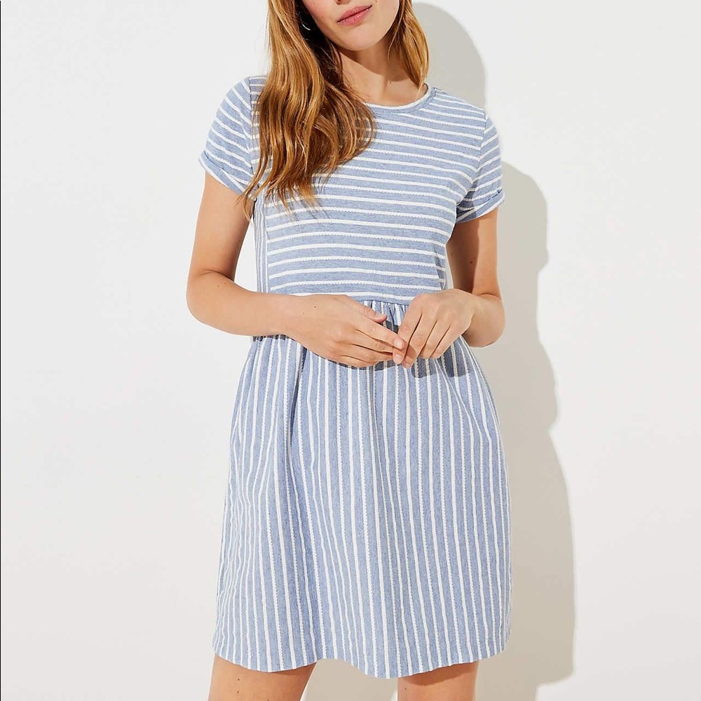 The Loft Striped Pocket Swing Dress (SZ Med)